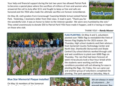 Patriot Park Newsletter – June 2023