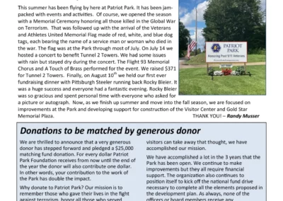 Patriot Park Newsletter – September 2023